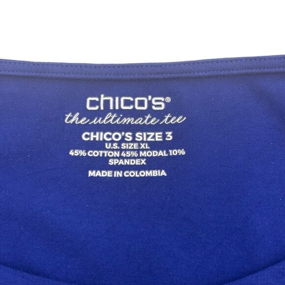 Chico‘s the ultimate tee in bold blue size extra large - Picture 5 of 6